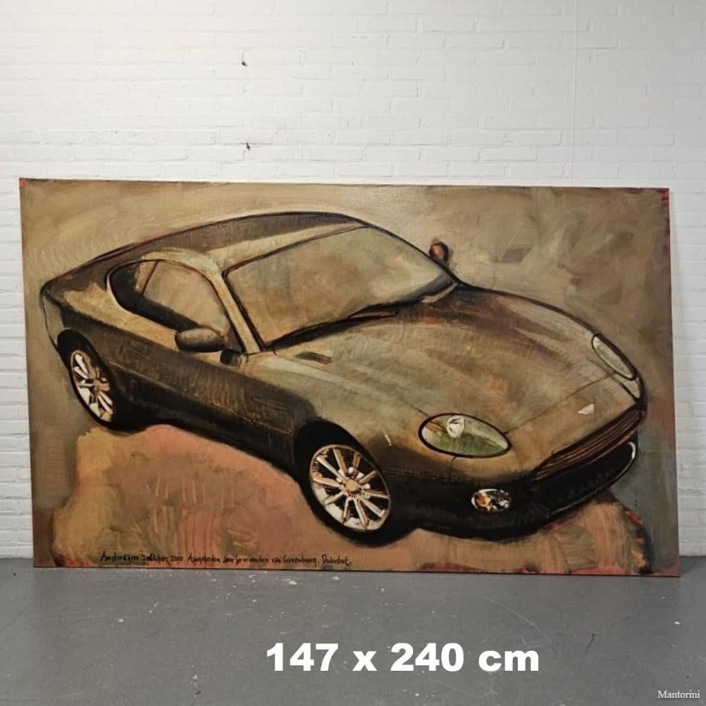 Schilderij Aston Martin DB7, Peter Donkersloot 147 x 240 cm, Ophalen