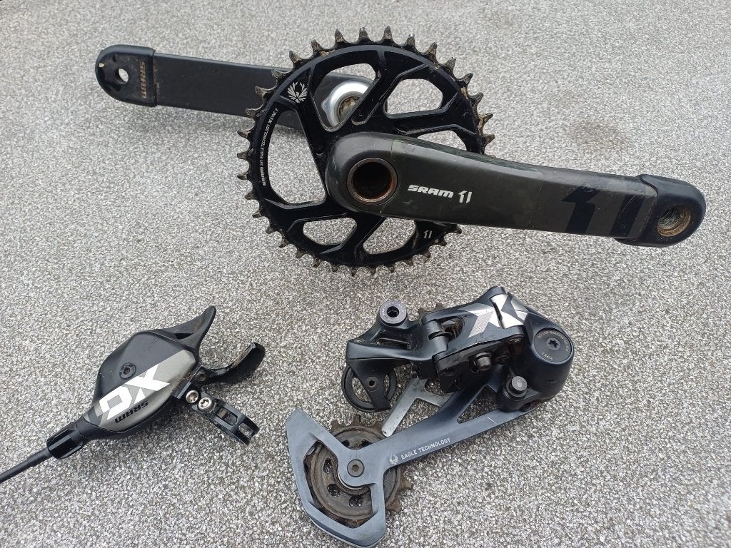 Sram Eagle X01 groepset, Carbon Crankstel Derailleur Shifter, Fietsen en Brommers, Fietsonderdelen, Crankstel of Pedalen, Gebruikt