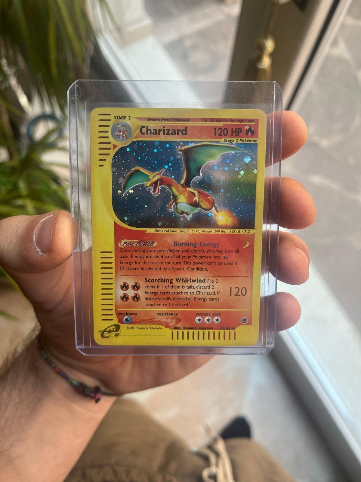 Charizard Pokémon Kaart - expedition - Holo, Ophalen, Zo goed als nieuw, Losse kaart, Foil