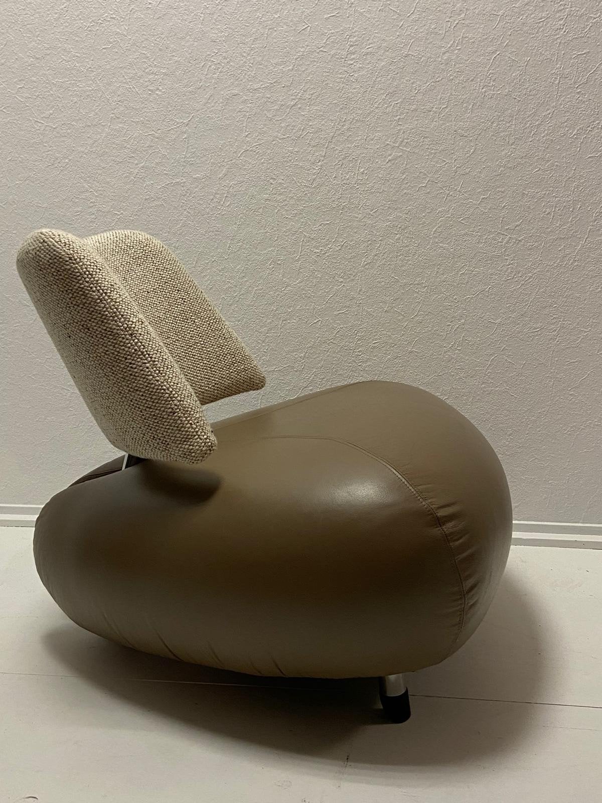 Leolux Pallone | Bruin beige | Leer wol, Huis en Inrichting, Fauteuils, Modern design, Info@andriesign.nl, Ophalen of Verzenden