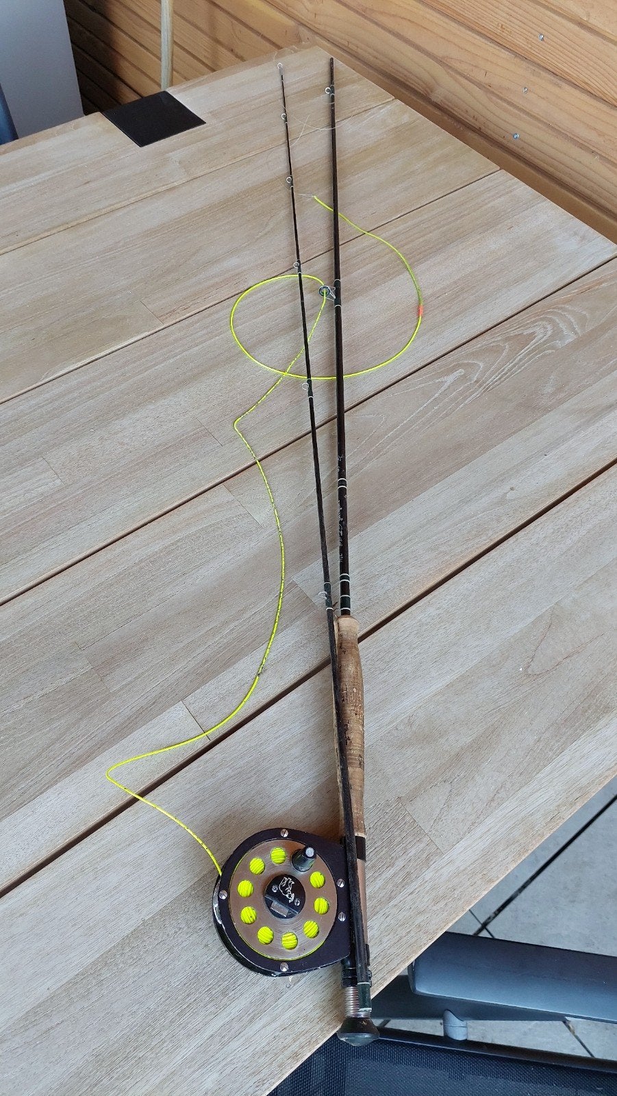Daiwa GF-44 7ft 6in #6, de eerste vliegvishengel uit 1977 me, Ophalen, Gebruikt
