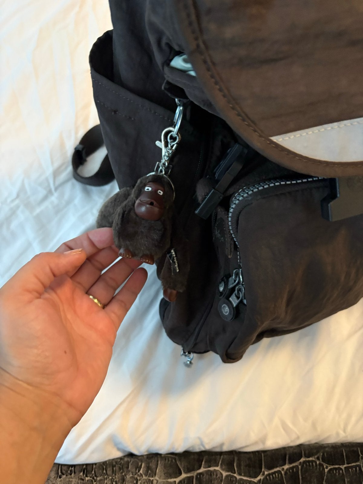 Originele Kipling tas - Bruine rugzak met aapje, Ophalen, Gebruikt, Kipling, 25 tot 40 cm