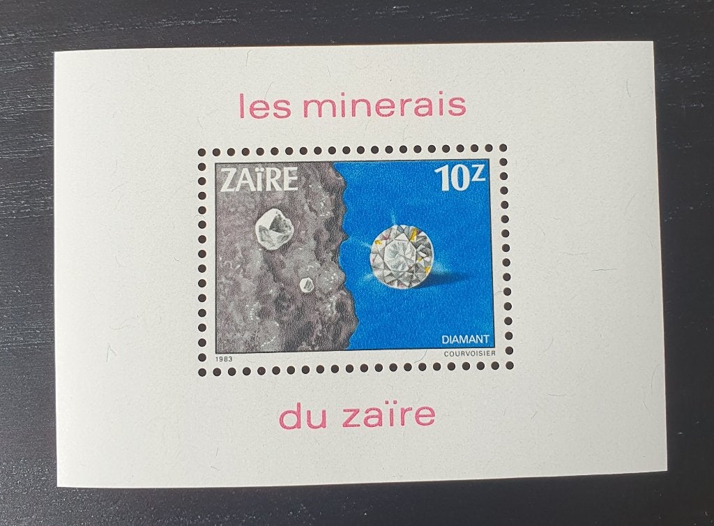 Zaire 1983 Mineralen Diamant Michel blok 46 postfris, Verzenden, Postfris, Overige thema's