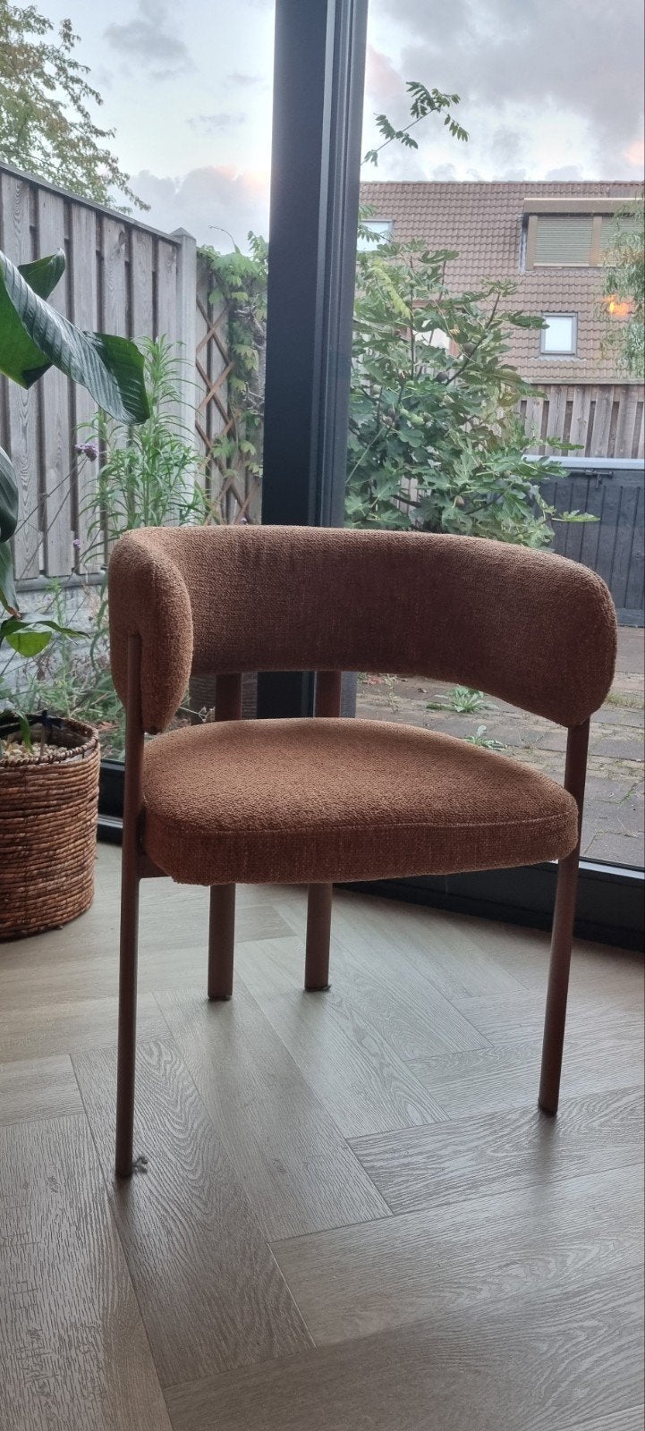 4x Karwei Mae stoelen - Oker stof met ijzeren poten, Ophalen, Overige kleuren, Zo goed als nieuw, Vier