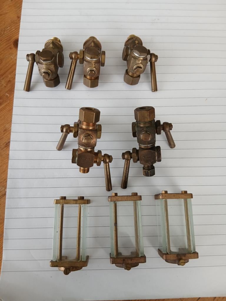 Nieuwe peilglaskranen voor modelstoom stoomketel stoommachin, Ophalen of Verzenden, Groter dan 1:32
