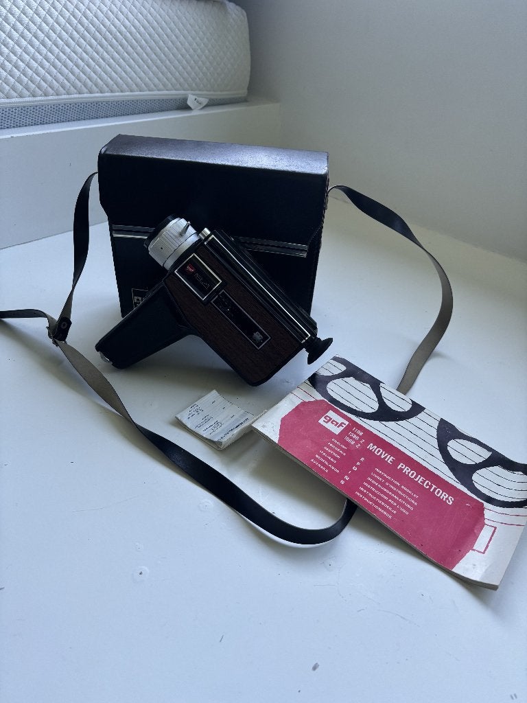GAF 64 vintage filmcamera met draagtas, Audio, Tv en Foto, Ophalen of Verzenden, 8mm, (Video)band