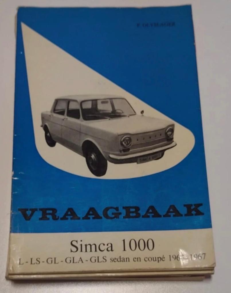 Vraagbaak Simca 1000 (1966-1967) - Sedan en Coupé, Ophalen of Verzenden, Gelezen, Overige merken