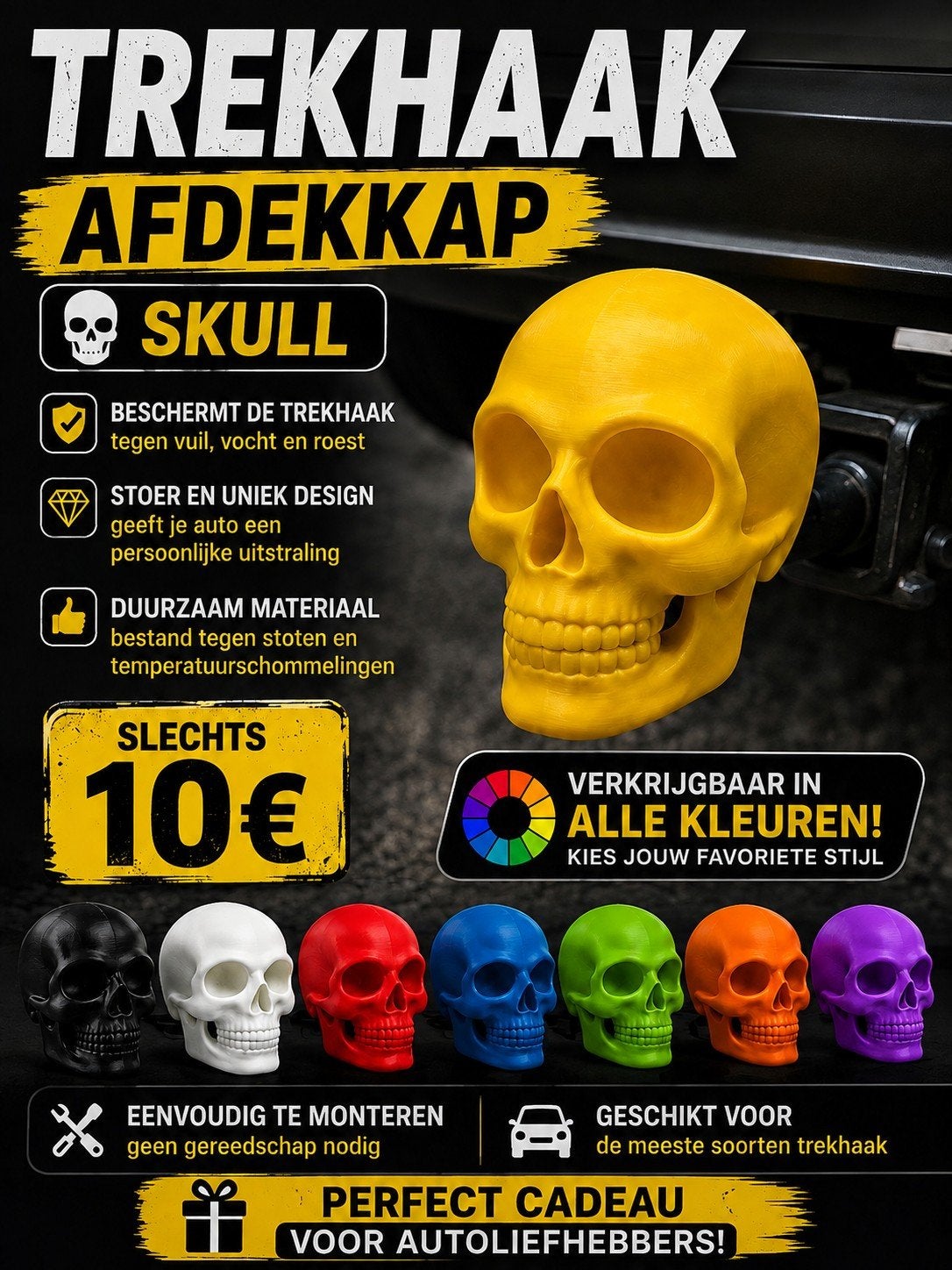 Skull afdekkap voor trekhaak – €10, Ophalen of Verzenden