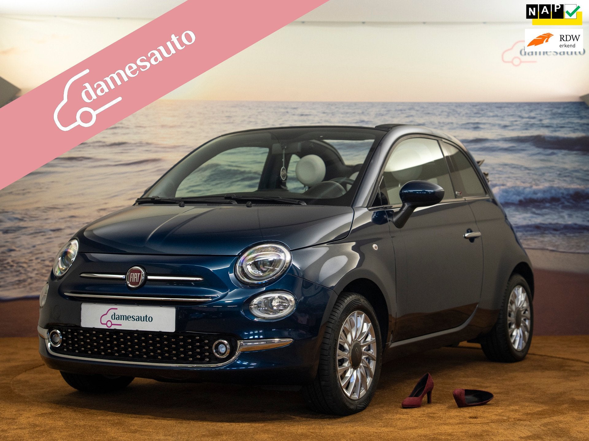 Fiat 500 C 1.0 Hybrid Star, cabriolet, eerste eigenaar, NAP, Voorwielaandrijving, Dealer onderhouden, Cabriolet, Leder en Stof
