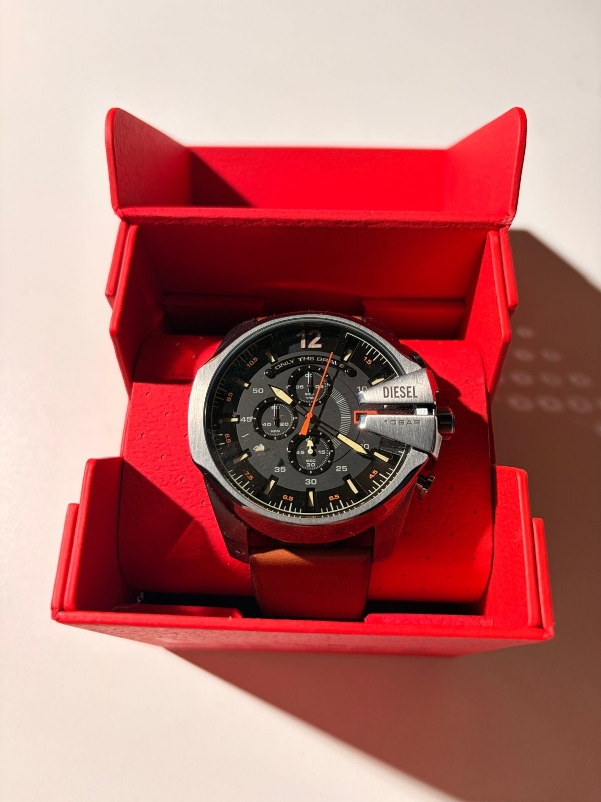 Diesel Mega Chief DZ4343 51mm Horloge - Zo goed als nieuw, Overige merken, Leer, Staal, Polshorloge