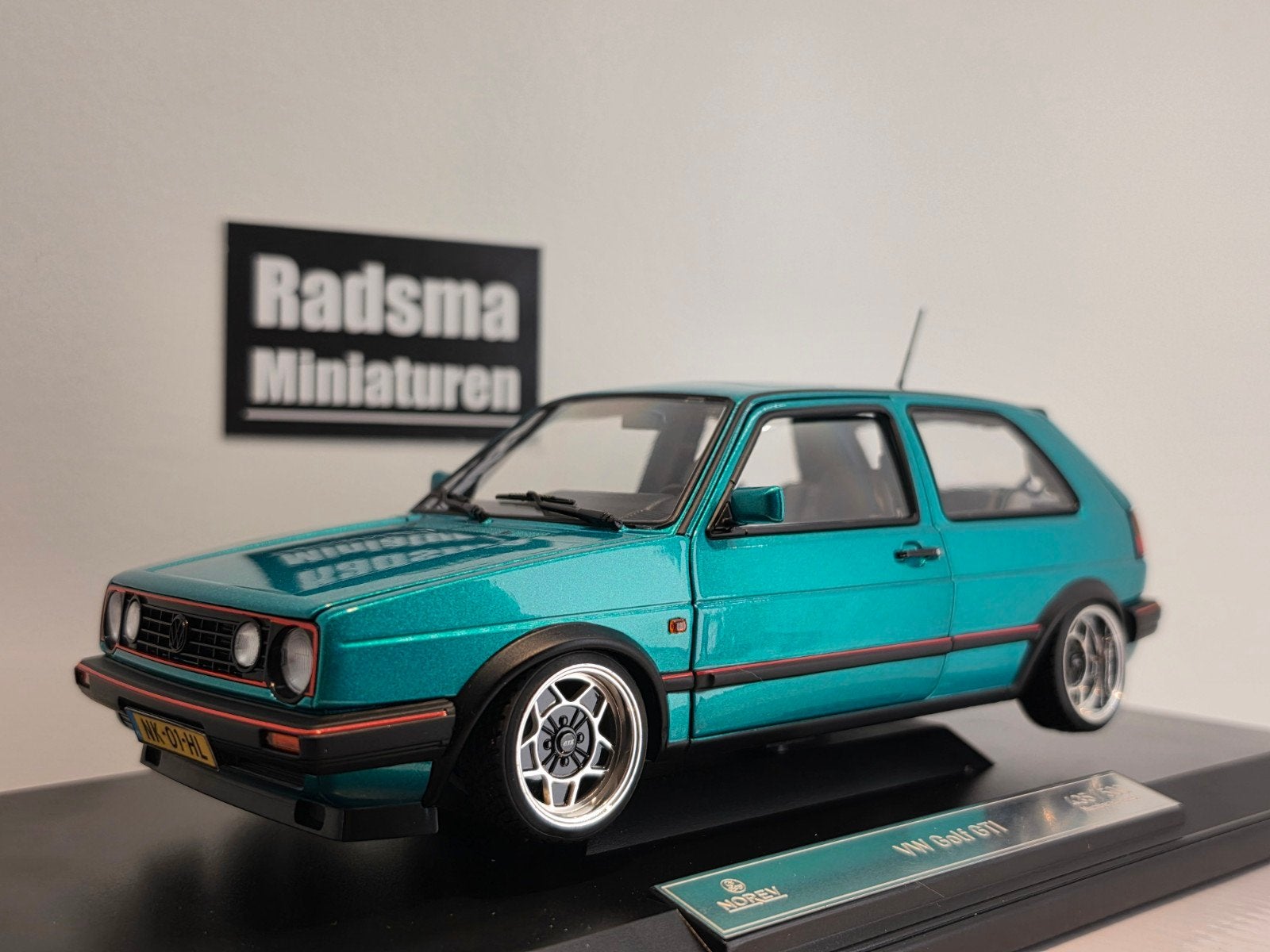 VW Golf Mk2 Gti Montana " Radsma Custom " 1:18 Norev, Auto, Nieuw, Ophalen of Verzenden, Custom made by Radsma Miniaturen