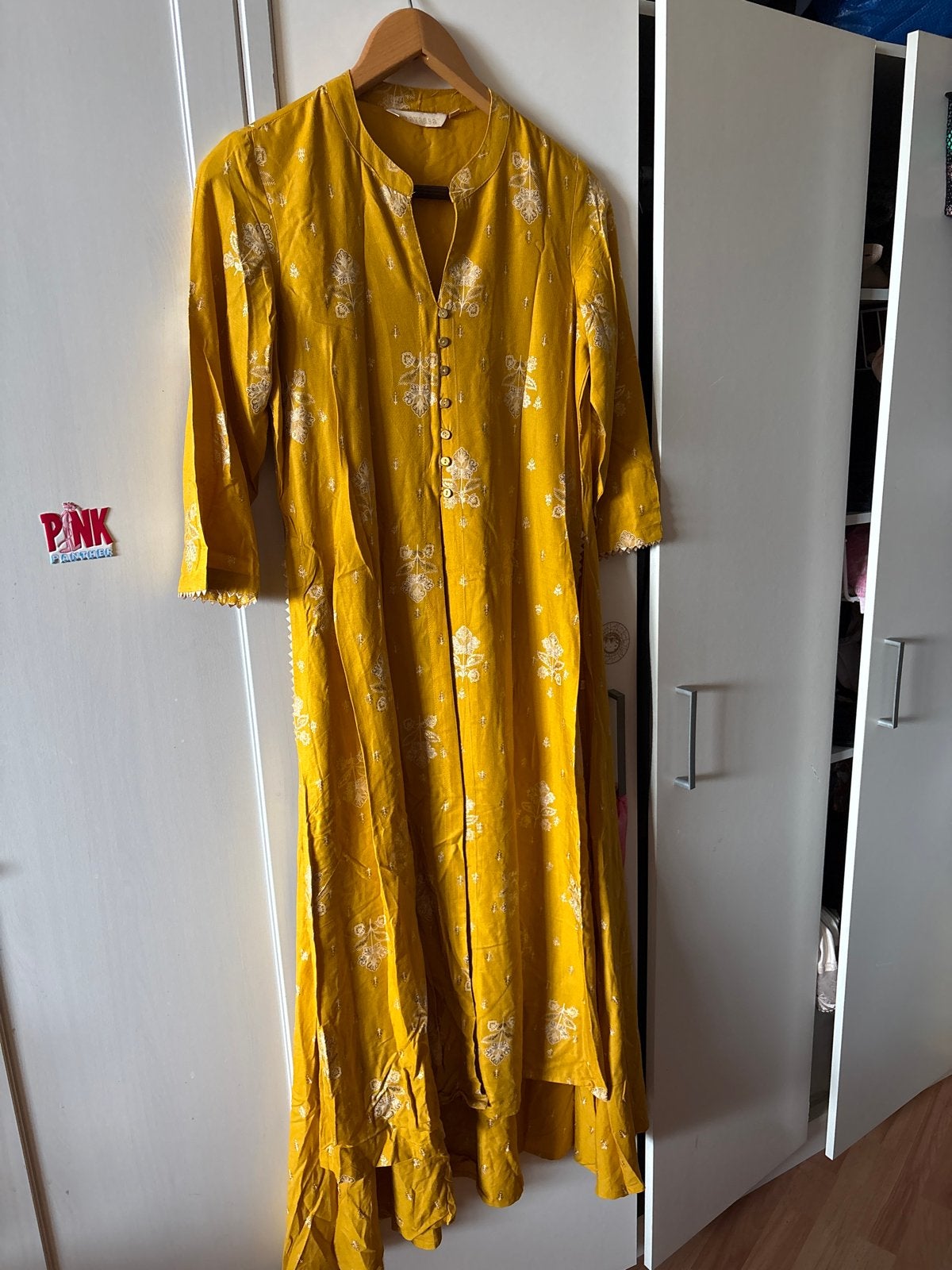 Avaasa Gele Maxi Jurk met Print - Maat S, Geel, Nieuw, Ophalen of Verzenden, Maat 36 (S)