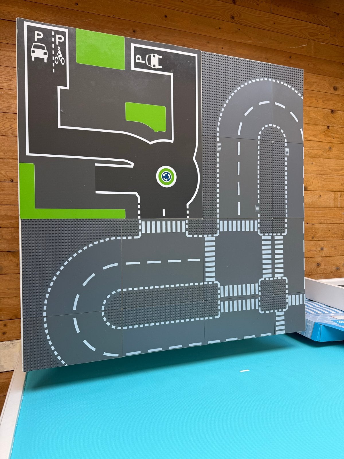 Speeltafel met LEGO-panelen en opbergruimte (90x90cm), Ophalen, Gebruikt