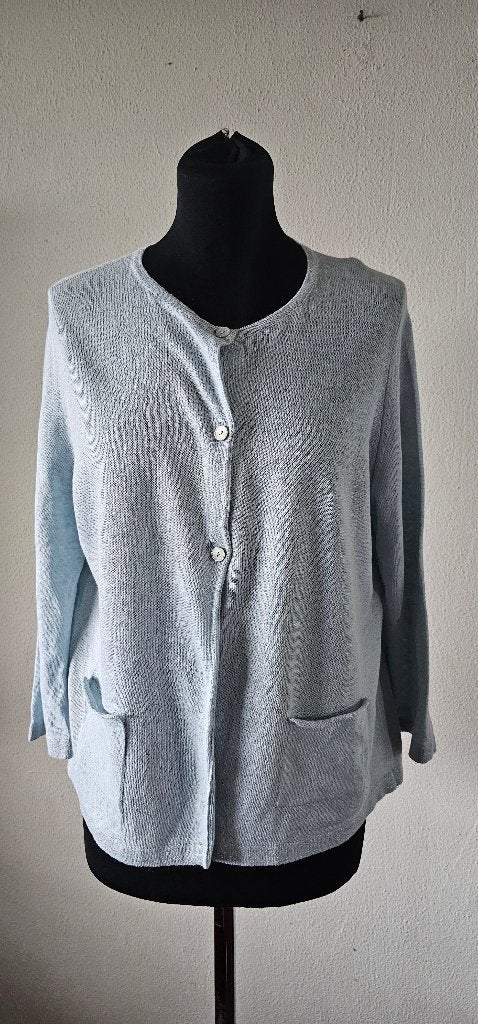 Le Tricot Perugia lichtblauwe cardigan maat S (7225), Blauw, Ophalen of Verzenden, Le Tricot Perugia, Maat 36 (S)