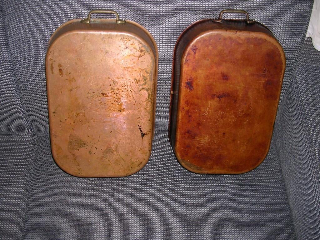 Braadslee 2 stuks koper en nog heel mooi., Ophalen of Verzenden, Zo goed als nieuw, Overige materialen, Koekenpan of Braadpan