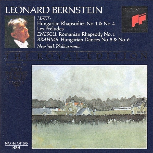 LISZT BRAHMS ENESCU Romanian rhapsody CD BERNSTEIN SONY, Ophalen of Verzenden, Romantiek, Zo goed als nieuw, Orkest of Ballet
