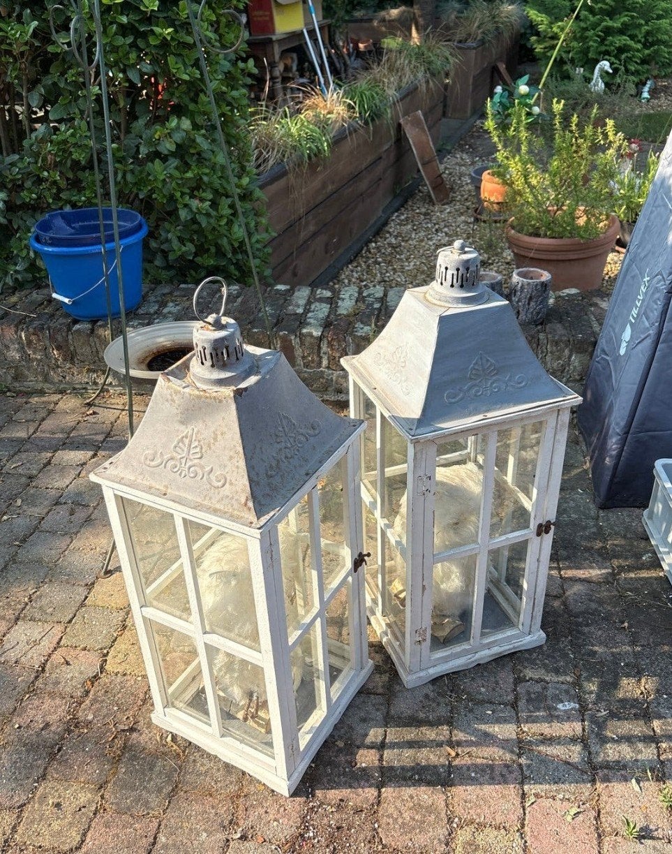 Set van twee sfeervolle lantaarns, Ophalen of Verzenden, Zo goed als nieuw