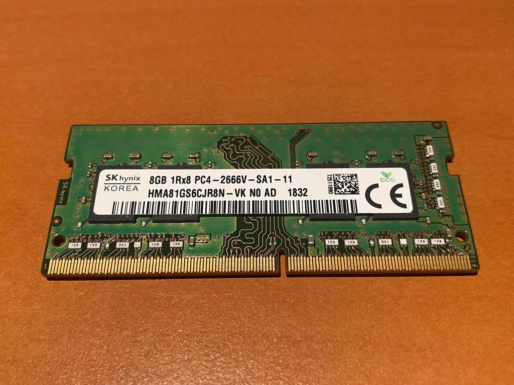 SKhynix Korea 8GB 1Rx8 PC4-2666V-SA1-11 Laptop geheugen, Computers en Software, RAM geheugen, DDR4, 8 GB, Ophalen of Verzenden