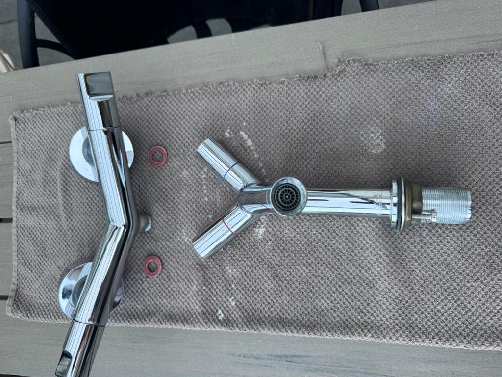 Kludi design kraan en douchekraan - warm en koud, Ophalen of Verzenden, Gebruikt, Met douche
