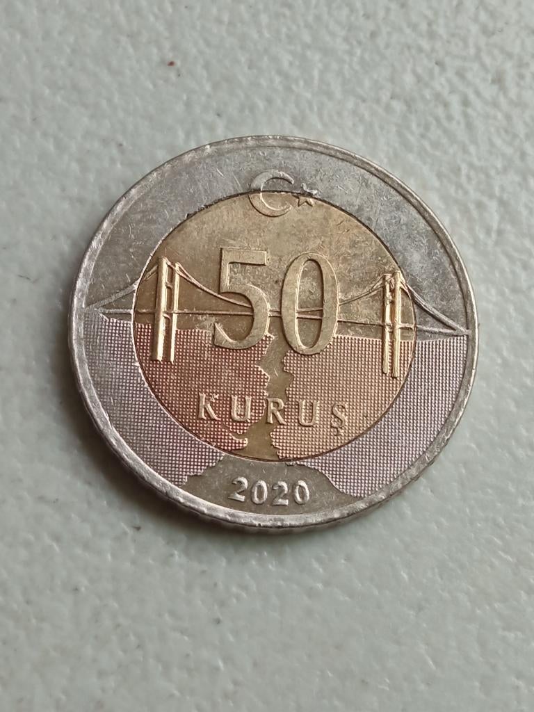 Turkije 50 kurus 2020., Ophalen of Verzenden, Overige landen, Losse munt