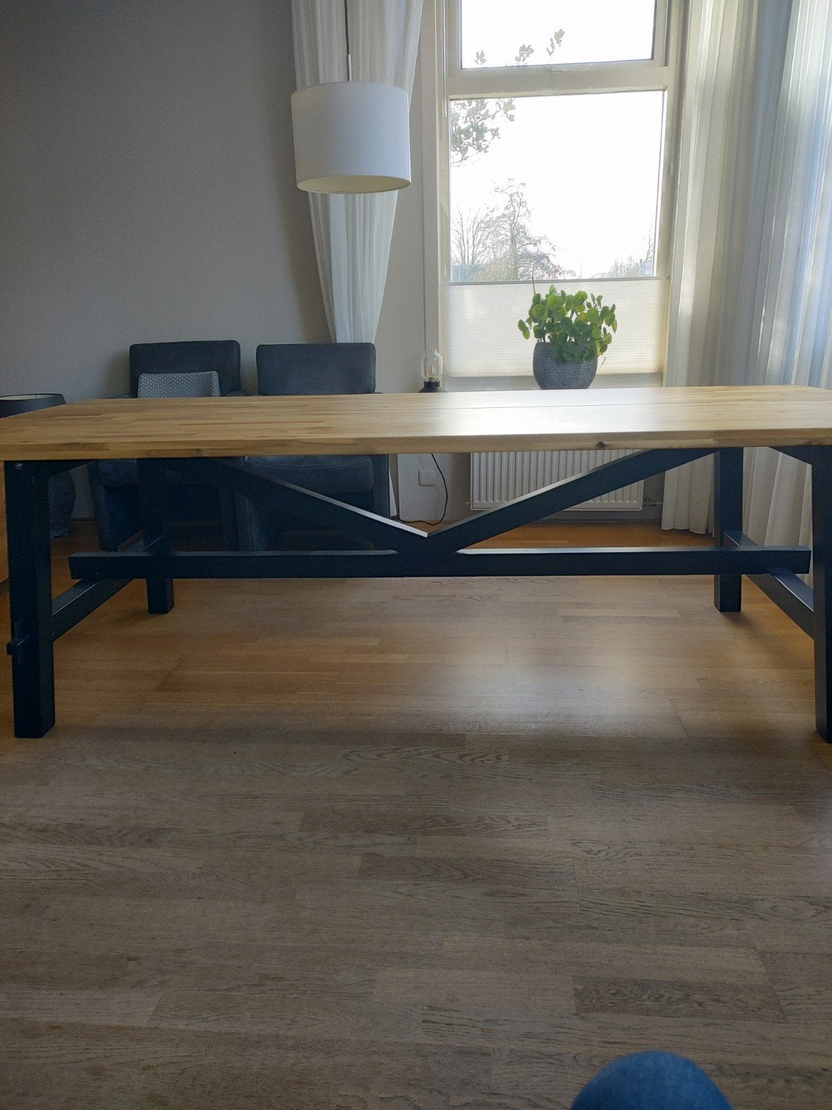 Ikea Skogta eettafel groot, Ophalen, 200 cm of meer, 50 tot 100 cm, Zo goed als nieuw