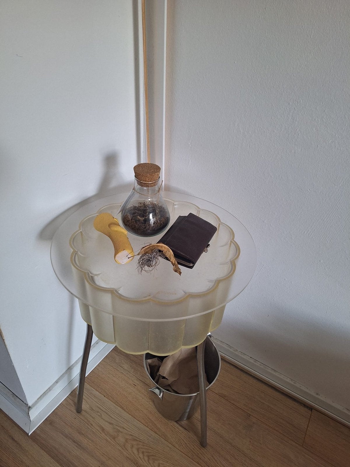 Vintage IKEA HATTEN bijzettafel, Gebruikt, Rond, Ophalen, 45 tot 60 cm