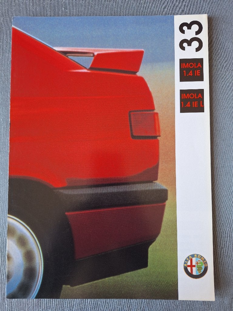 Brochure ALFA ROMEO 33 1.4 ie IMOLA - 1992 NL, Verzenden, Zo goed als nieuw, Alfa Romeo