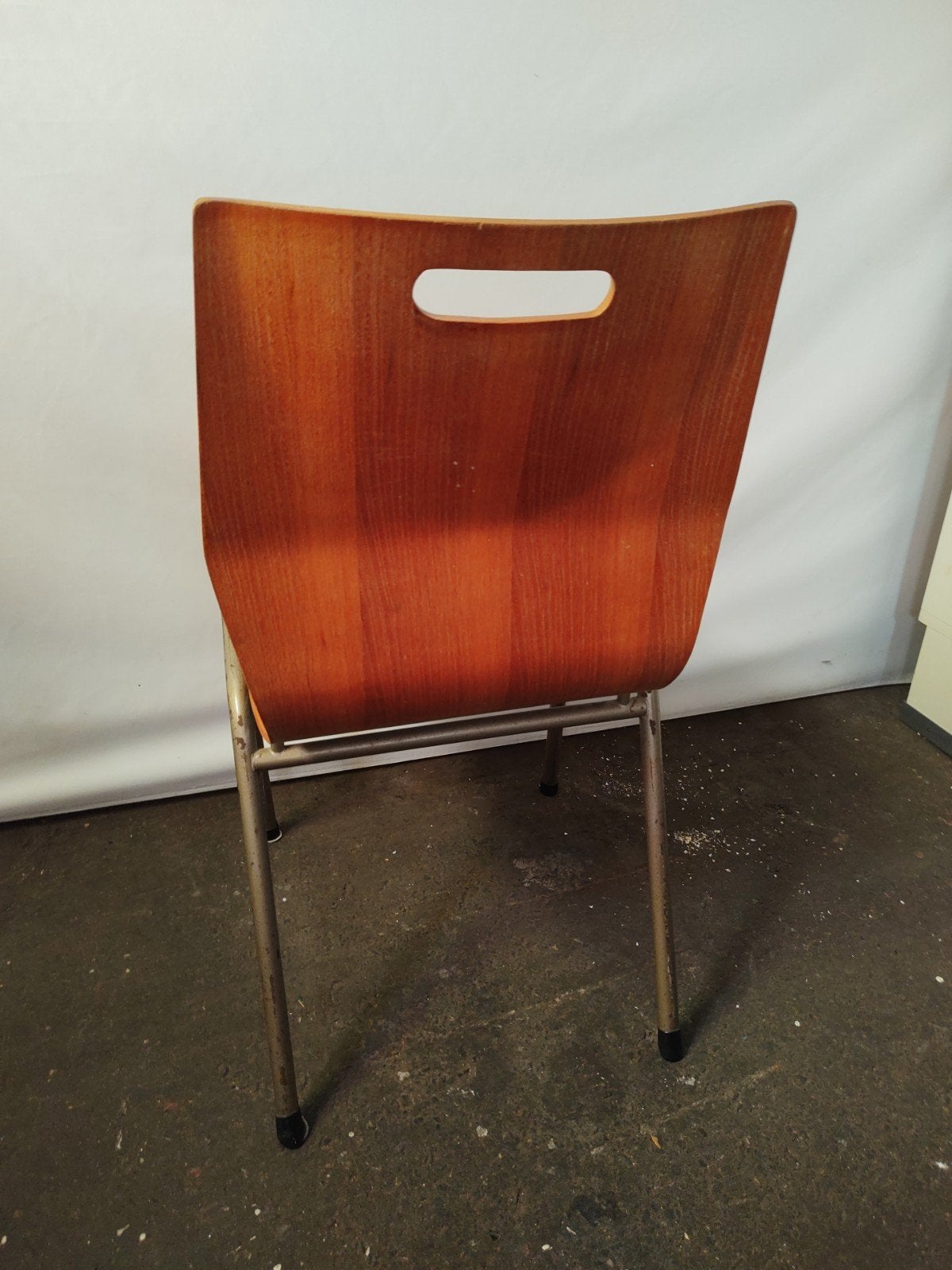 Mid Century buisframe en plywood stoel, Ophalen, Gebruikt, Bruin, Onbekend