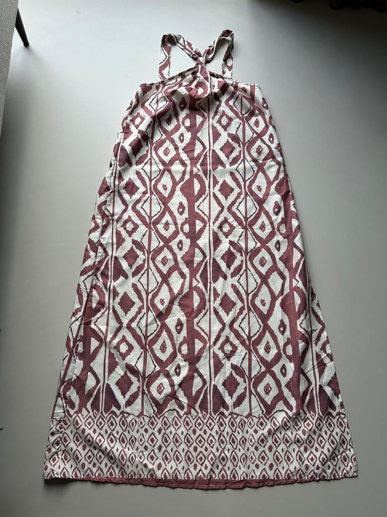 Zomerse maxi-jurk met patroon mt M, Maat 38/40 (M), Ophalen of Verzenden, Zo goed als nieuw, Onder de knie
