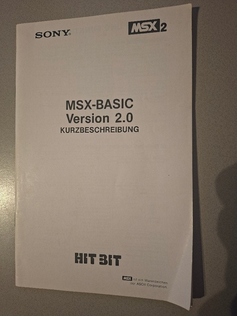 MSX-BASIC Version 2.0 Kurzbeschreibung, Computers en Software, Ophalen of Verzenden, Sony MSX