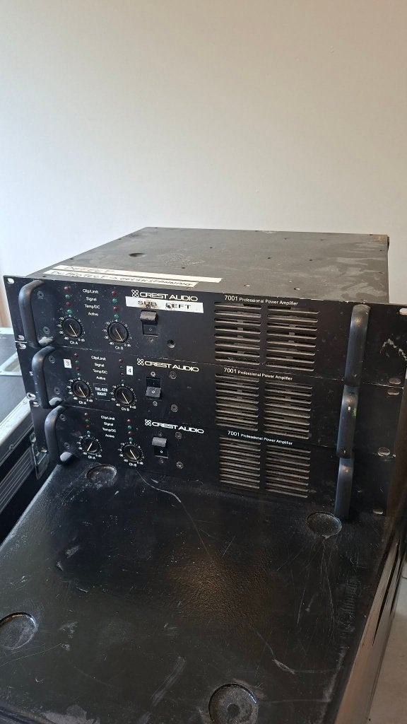 3 x Crest Audio Pro 7001 versterkers, Ophalen, Gebruikt, 1000 watt of meer