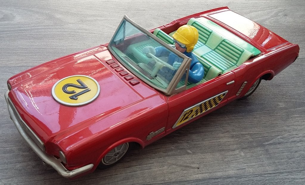 Omstreeks 1950 - 1960 GROTE Blikken Blik MUSTANG Cabrio Auto, Ophalen of Verzenden