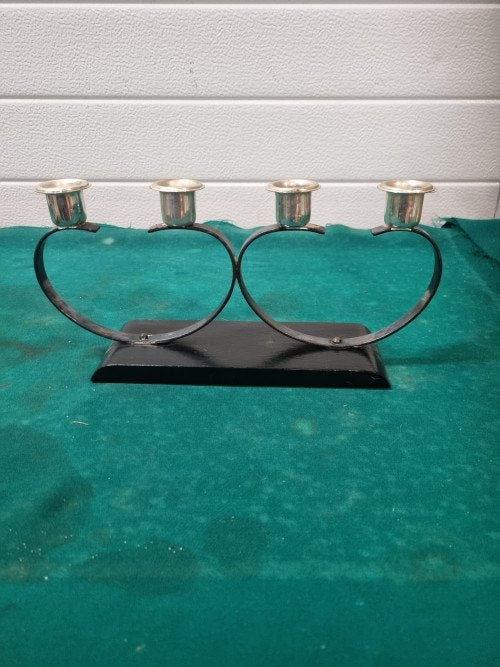 kandelaar vintage voor vier kaarsen verzilverd, Huis en Inrichting, Woonaccessoires | Kandelaars en Kaarsen, Ophalen of Verzenden