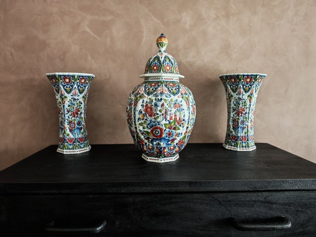 3-delig kaststel Oud Delft 620 – polychroom handbeschilderd, Ophalen