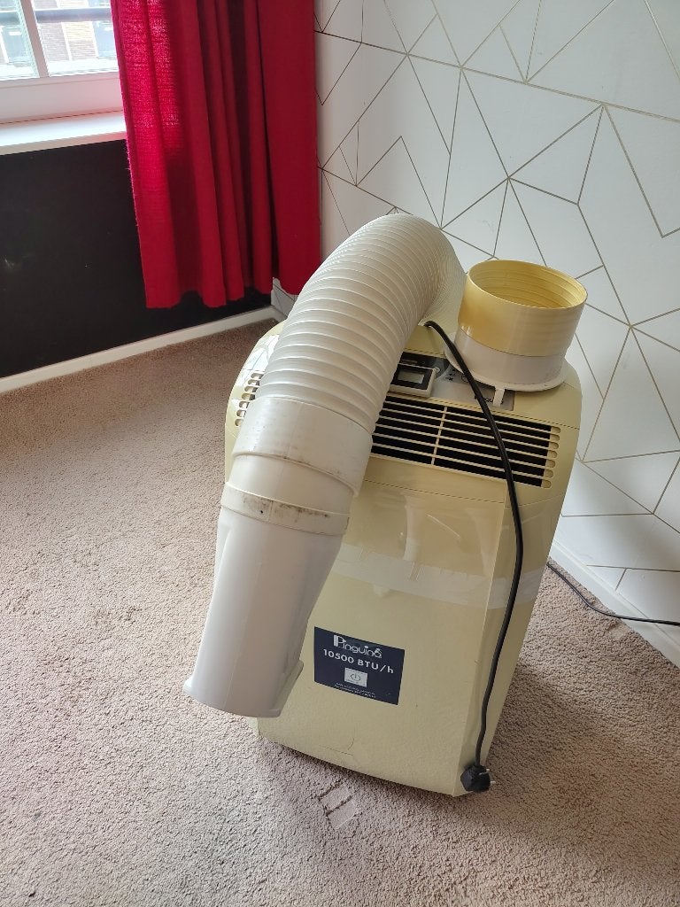 Mobiele airco DeLonghi Pinguino 10500 BTU, Witgoed en Apparatuur, Airco's, Ophalen, Gebruikt, 3 snelheden of meer, Koelen en Ontvochtigen
