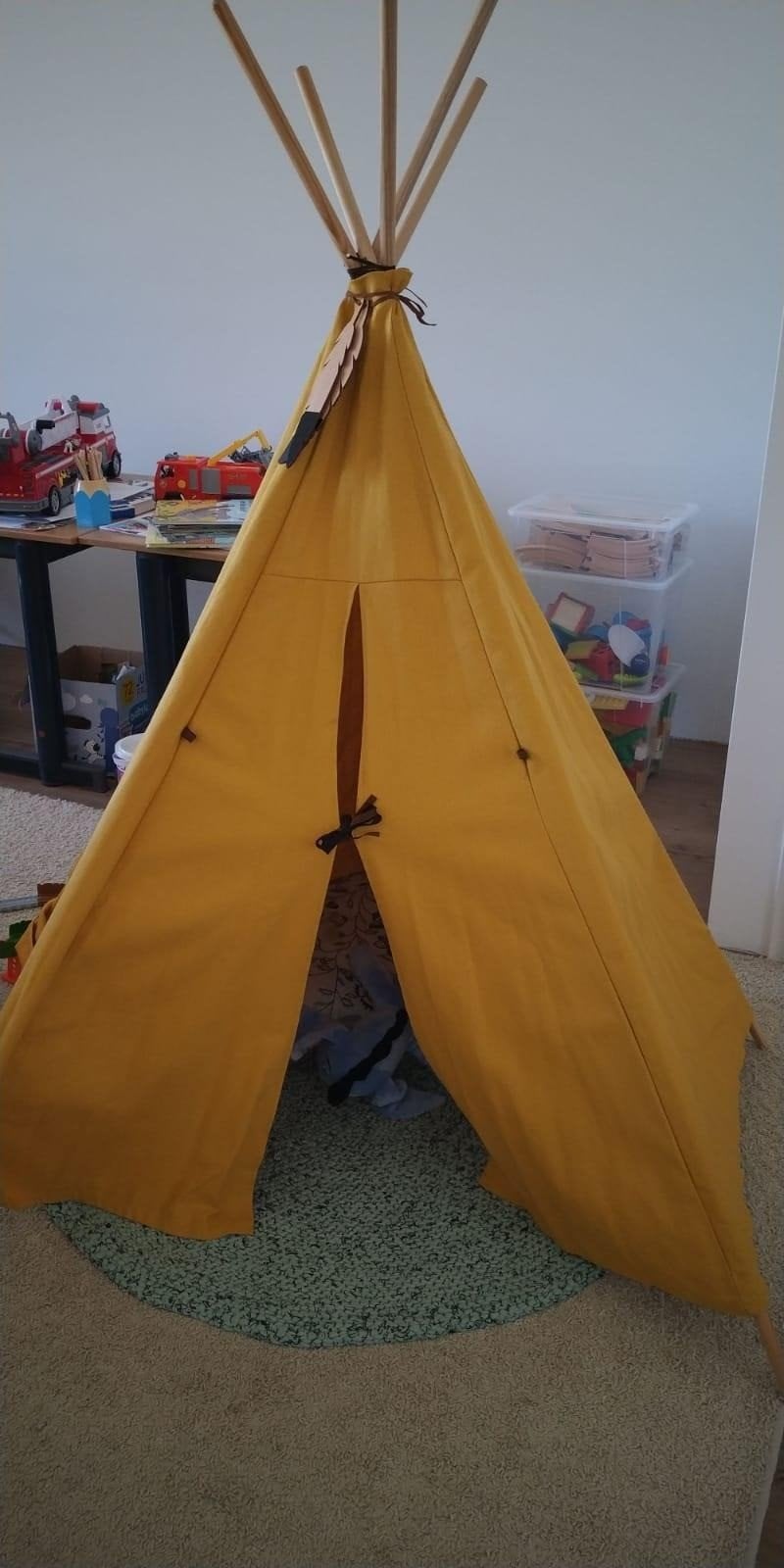 Nobodinoz Nevada Tipi Geel/Ochre met opberghoes, Ophalen of Verzenden, Zo goed als nieuw