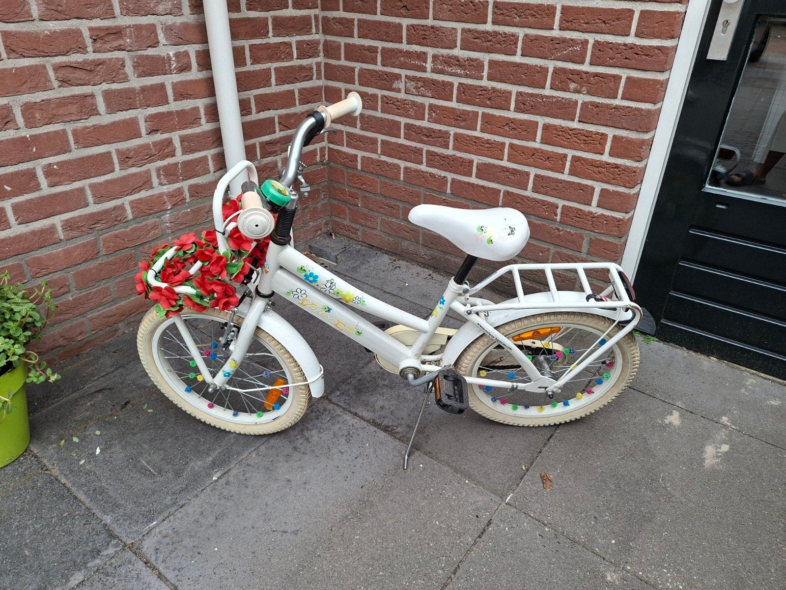 Leuk meiden fietsje, 18 inch, met gebruikerssporen, Ophalen, Terugtraprem, Gebruikt, Handrem