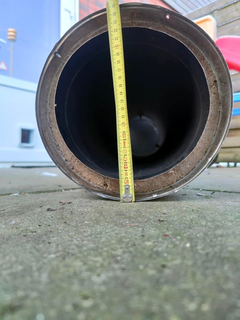 Dubbelwandige RVS Openhaard Pijp 25 cmdiameter met Kap, Ophalen of Verzenden, Gebruikt, Vrijstaande haard, Overige soorten