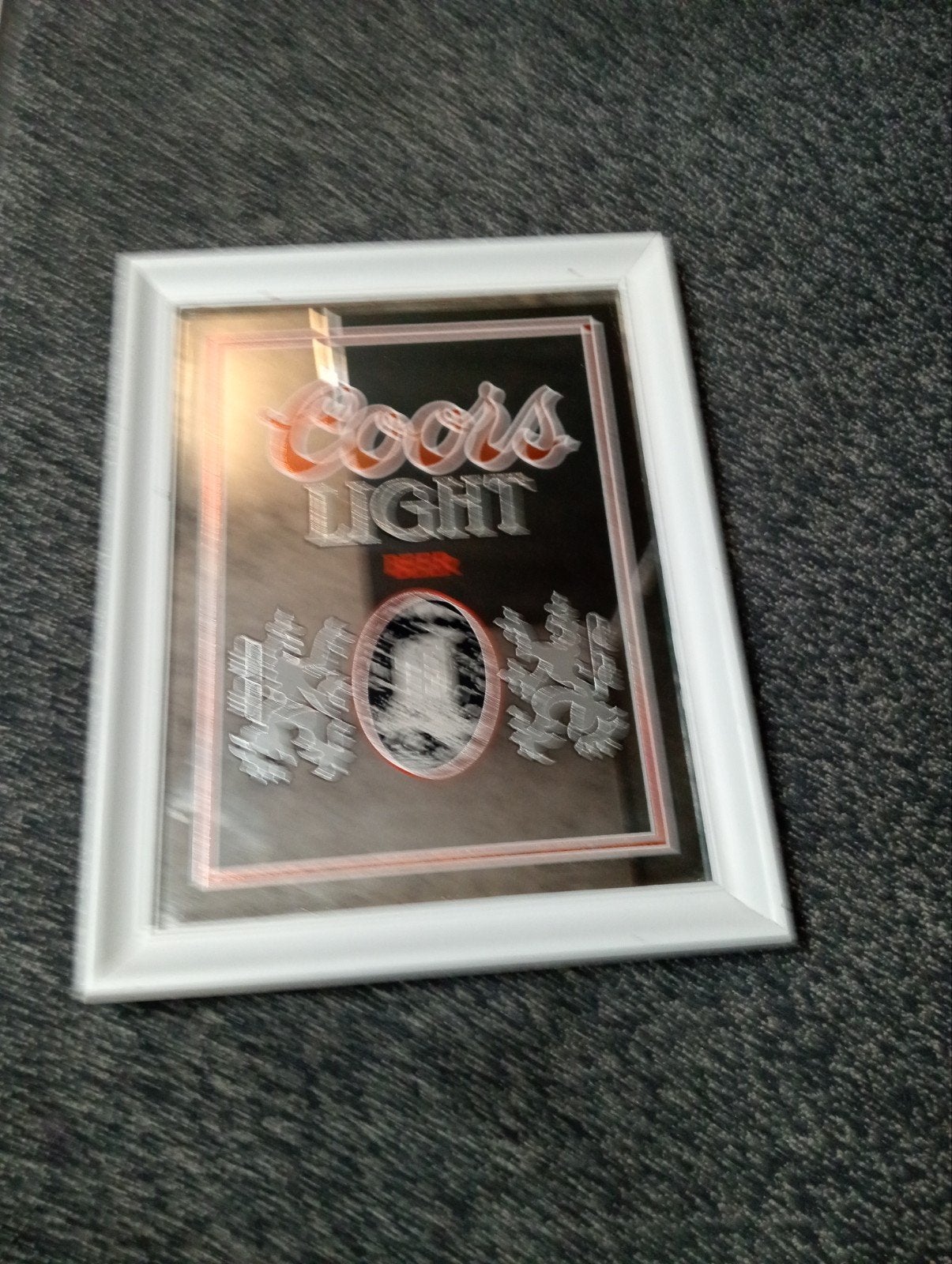 Coors Light spiegel in witte lijst, Ophalen of Verzenden, Gebruikt