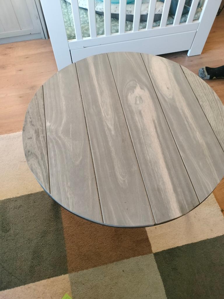 Hardhouten salontafel, Huis en Inrichting, Tafels | Salontafels, 50 tot 100 cm, Rond, Nieuw, Minder dan 50 cm