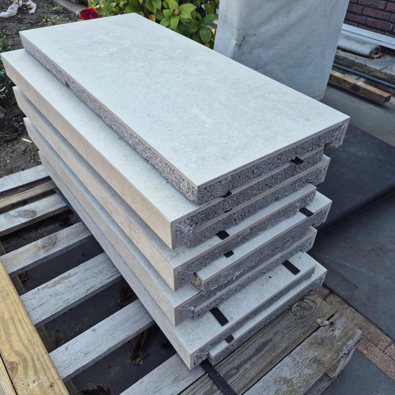 Geoceramica zwembadrand/vijverrand tegels 80x35x4 nieuw!, Ophalen, Nieuw, Keramiek, Overige typen