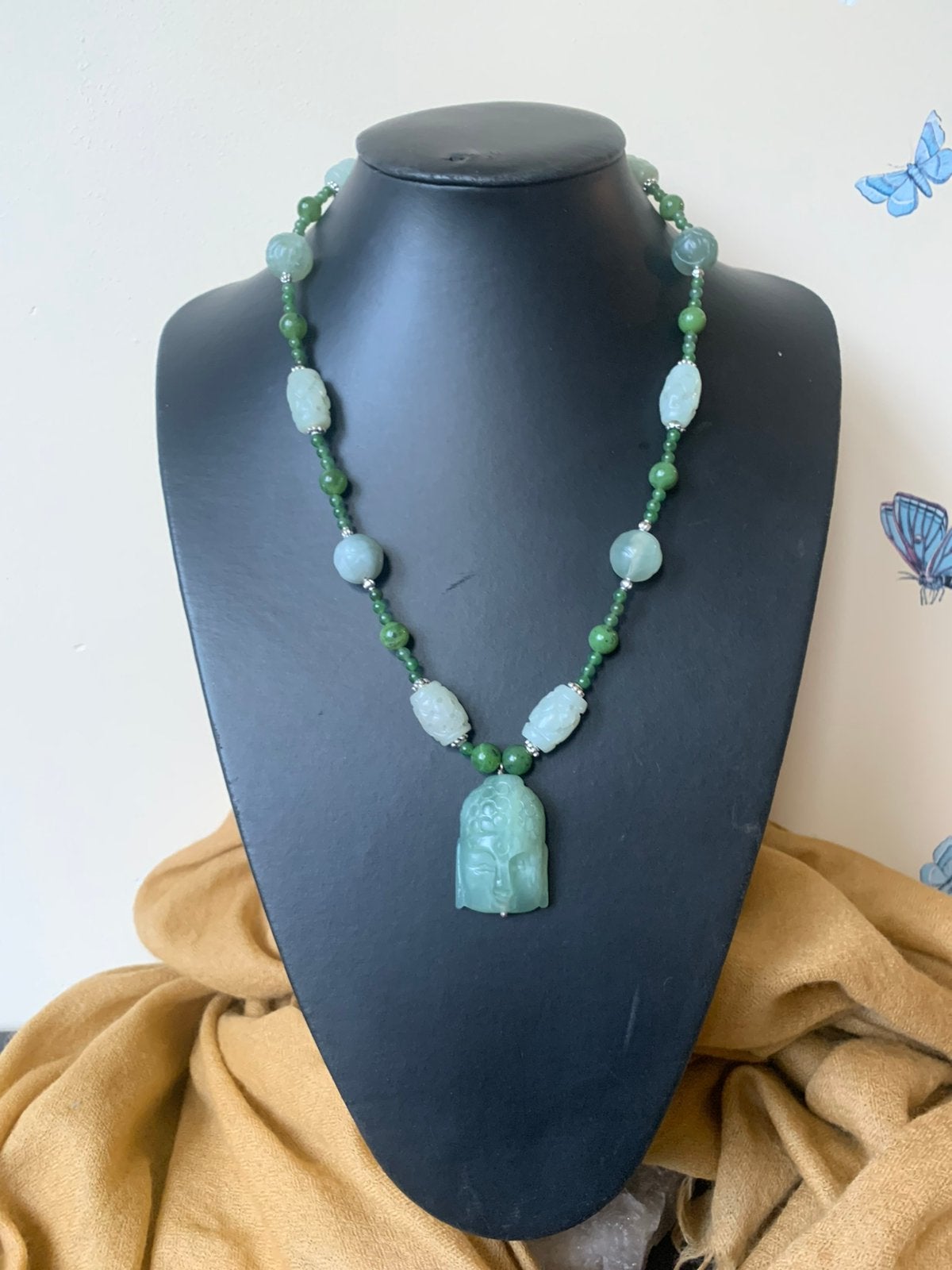 Jade boeddha hanger beschermt geluk amulet magie power, Magnolia11, Nieuw, Ophalen of Verzenden, Steen of Mineraal
