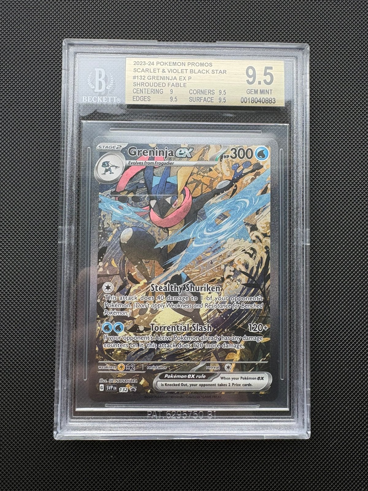Greninja ex SIR 132 SVP Shrouded Fable Promo BGS 9,5, Ophalen of Verzenden, Nieuw, Losse kaart