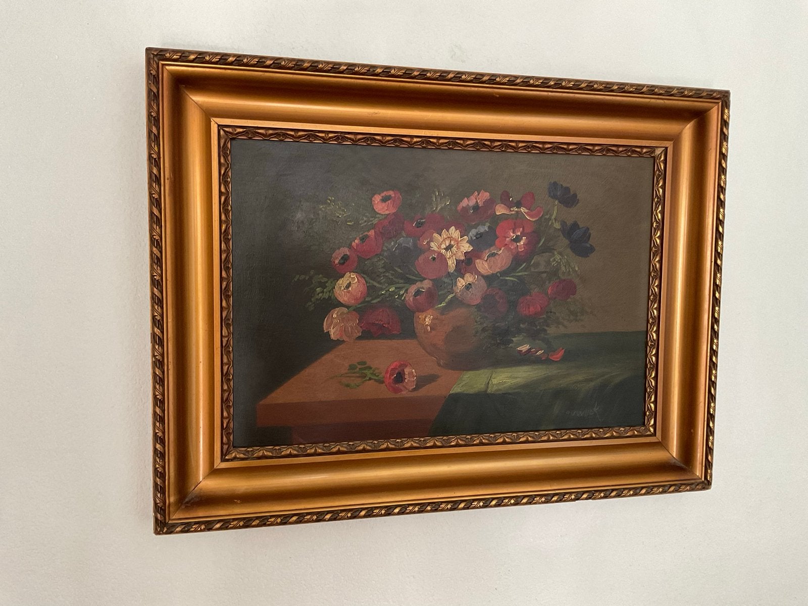 Prachtig antiek bloemenstilleven van P. van Wijck op paneel, Ophalen, Paneel, Realistisch, Stilleven