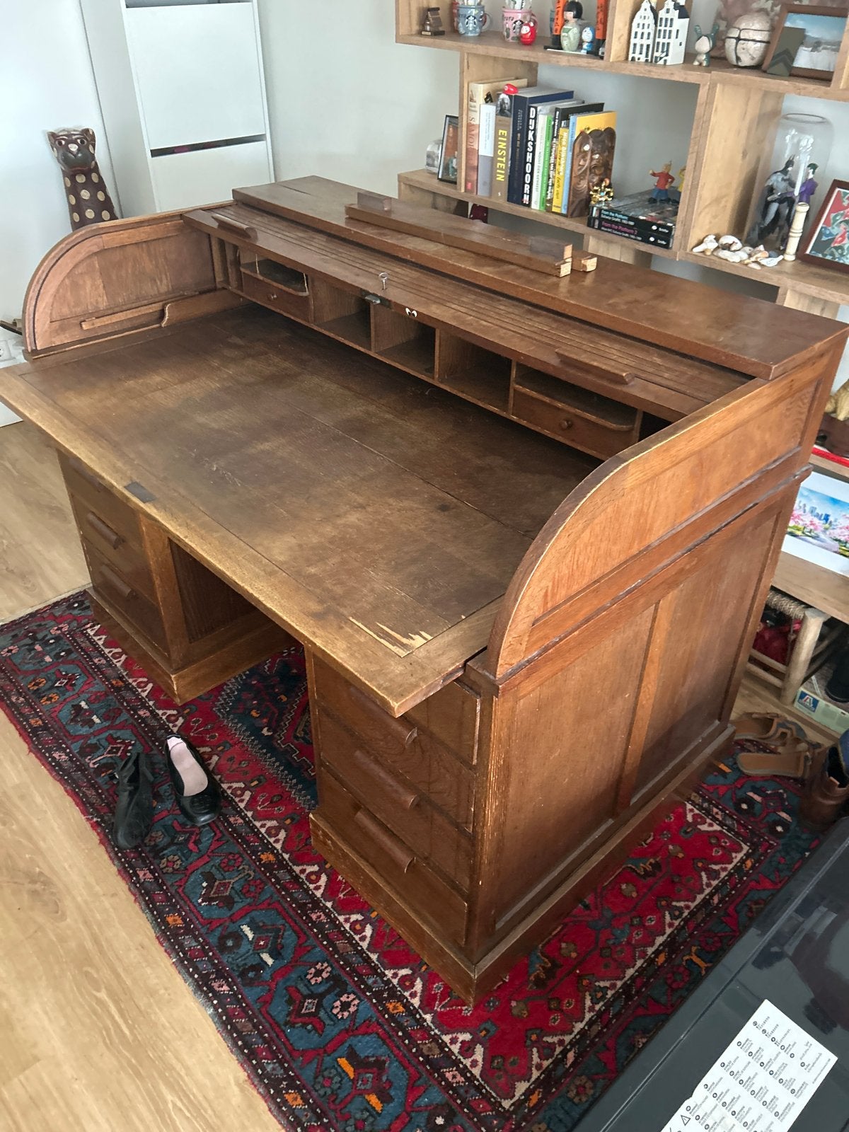 Antiek rolluikbureau van eikenhout, Antiek en Kunst, Ophalen