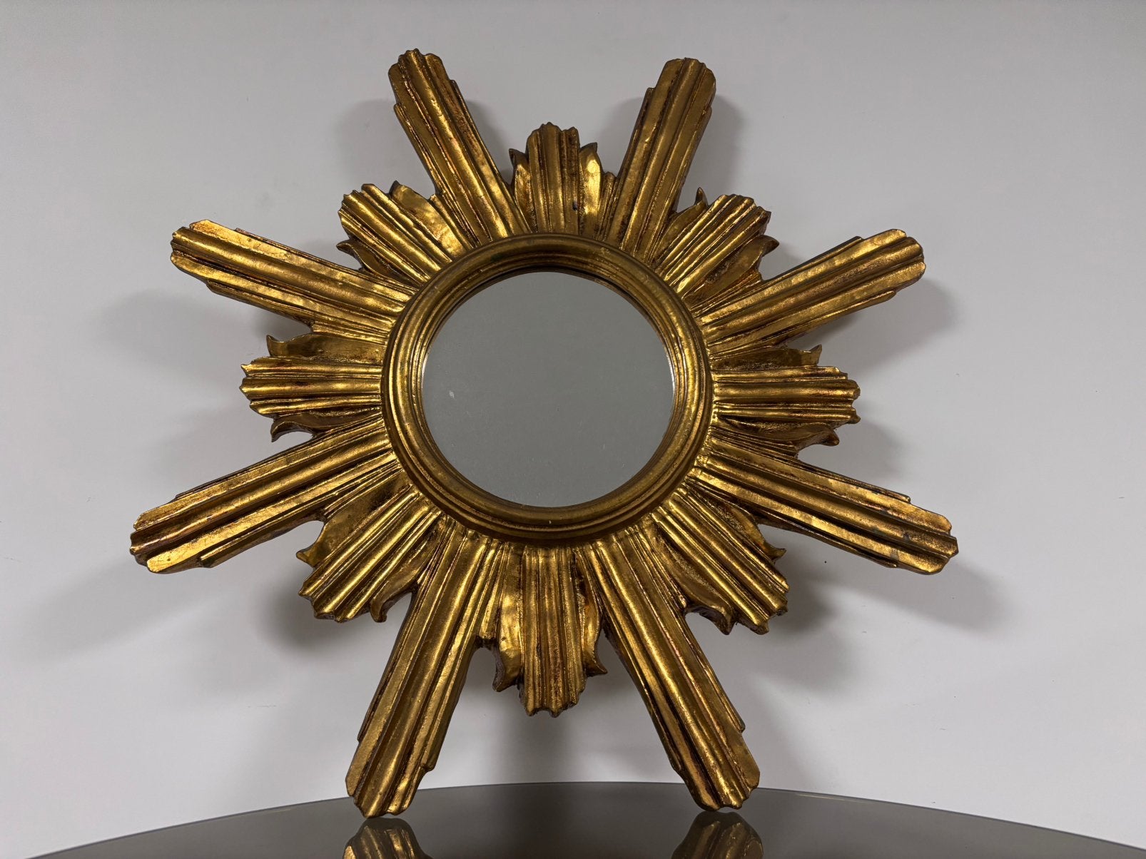 Originele Mid-Century Deknudt Sunburst Spiegel (60 cm), Ophalen of Verzenden, Minder dan 50 cm