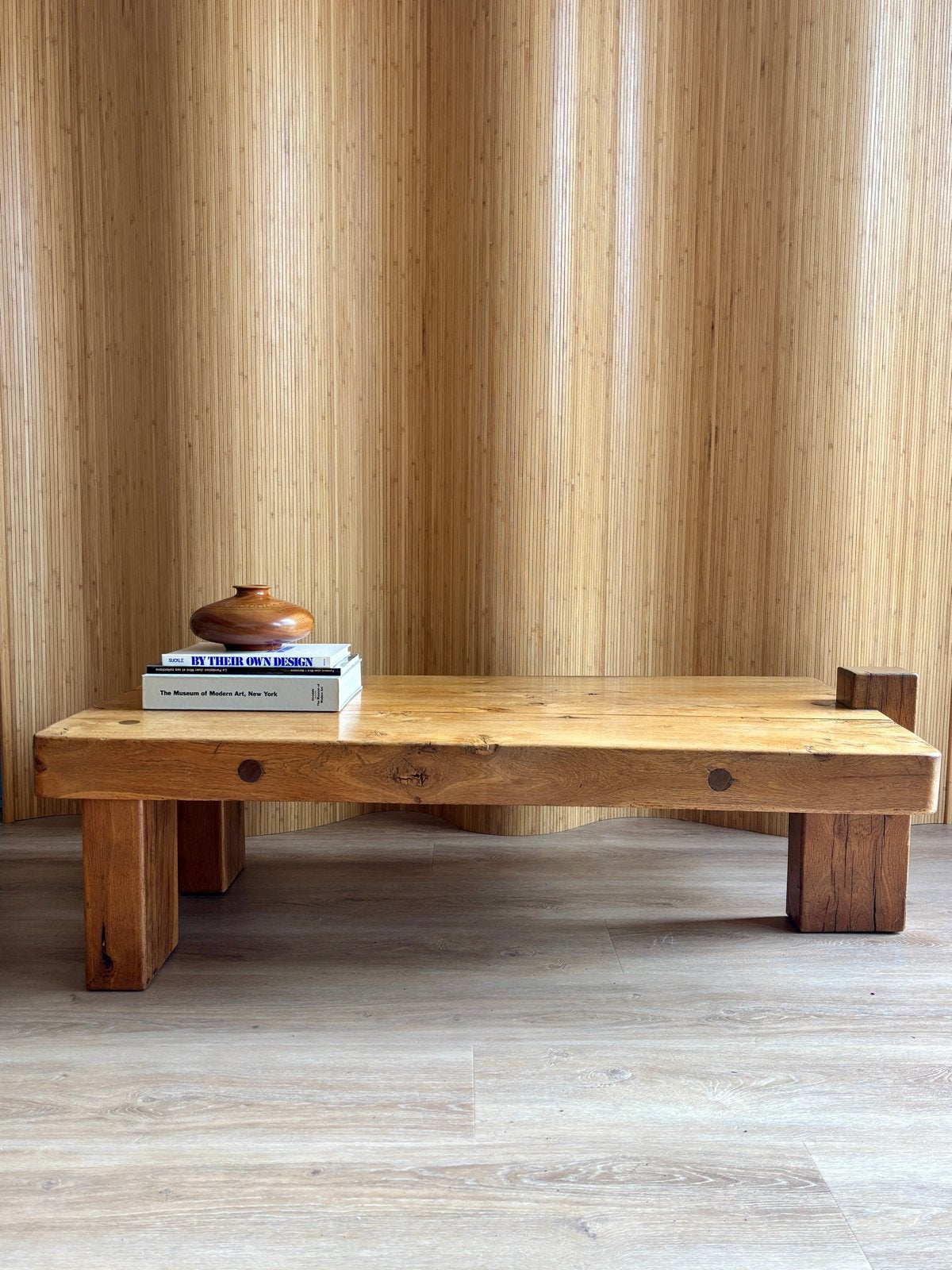 Brutalistische salontafel, Huis en Inrichting, Ophalen, 100 tot 150 cm, Eikenhout, 50 tot 100 cm