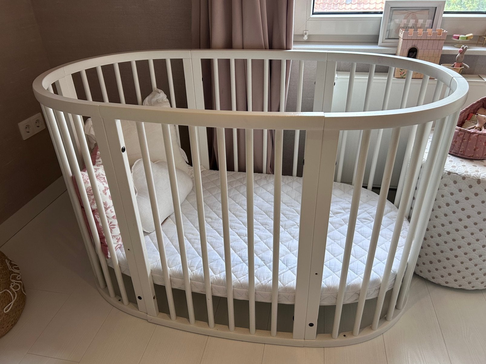Stokke Sleepi meegroei bed wit (mini + sleepi), Kinderen en Baby's, Babywiegjes en Ledikanten, Ophalen of Verzenden, Zo goed als nieuw