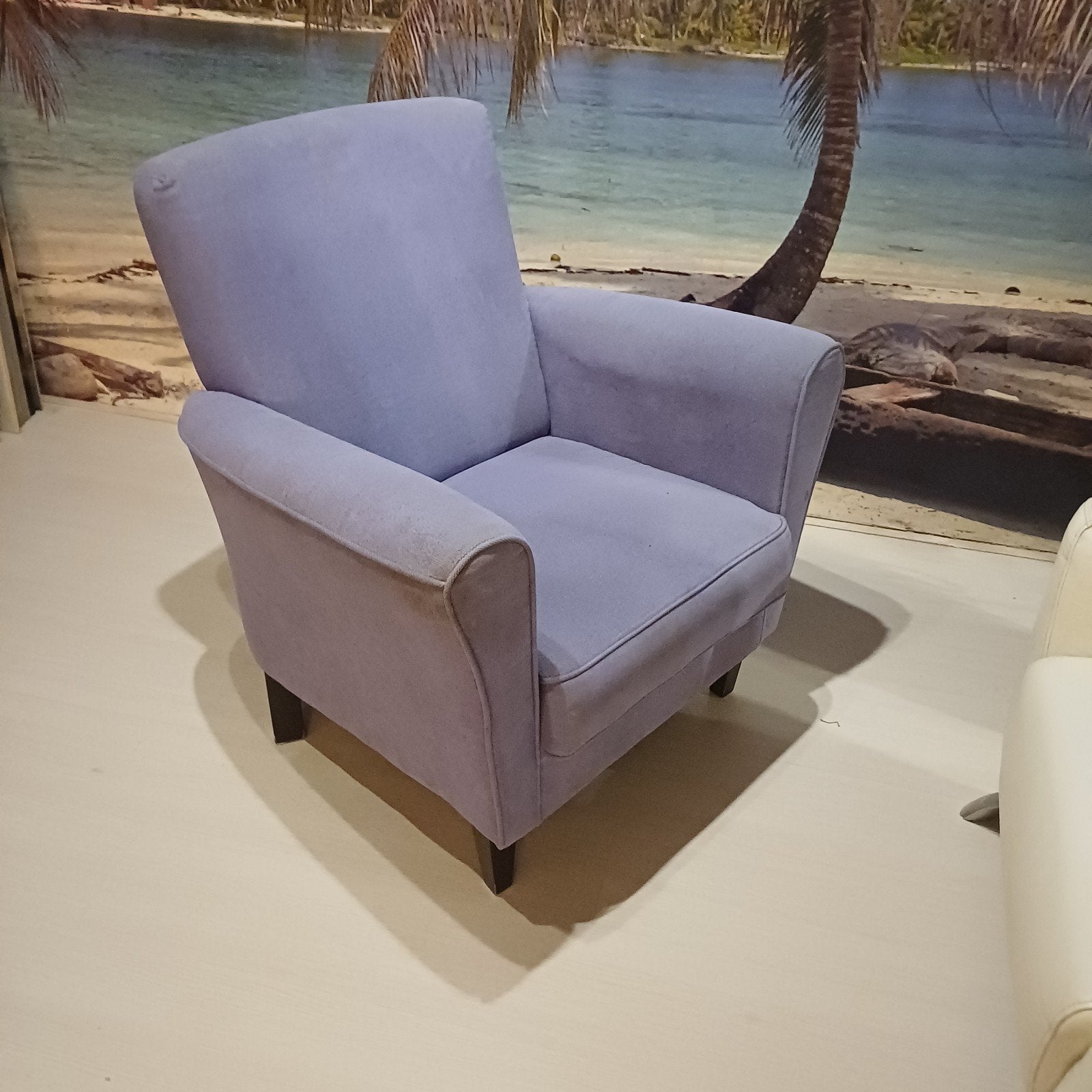 Lila kleur fauteuil, Ophalen, Zo goed als nieuw, 75 tot 100 cm, 50 tot 75 cm