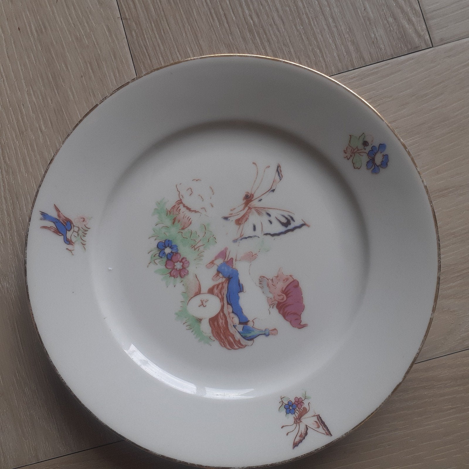 Brocante retro vintage bordje kabouter piggelmee, Ophalen of Verzenden